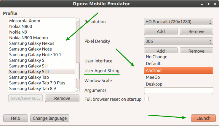 Selettore-Profili-Opera-Mobile-Emulator